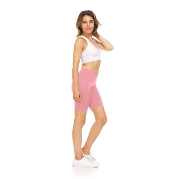 Sweet Hearts 3-Pack Biker Shorts for Women - Elastic Waist Shiny Spandex Workout Yoga Bike Running Shorts Made in USA