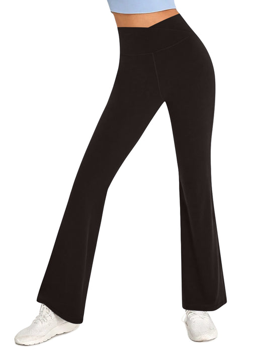 Sweet Hearts 3-Pack Flare Leggings for Women- Crossover Yoga Pants Women’s Clothing Made in USA