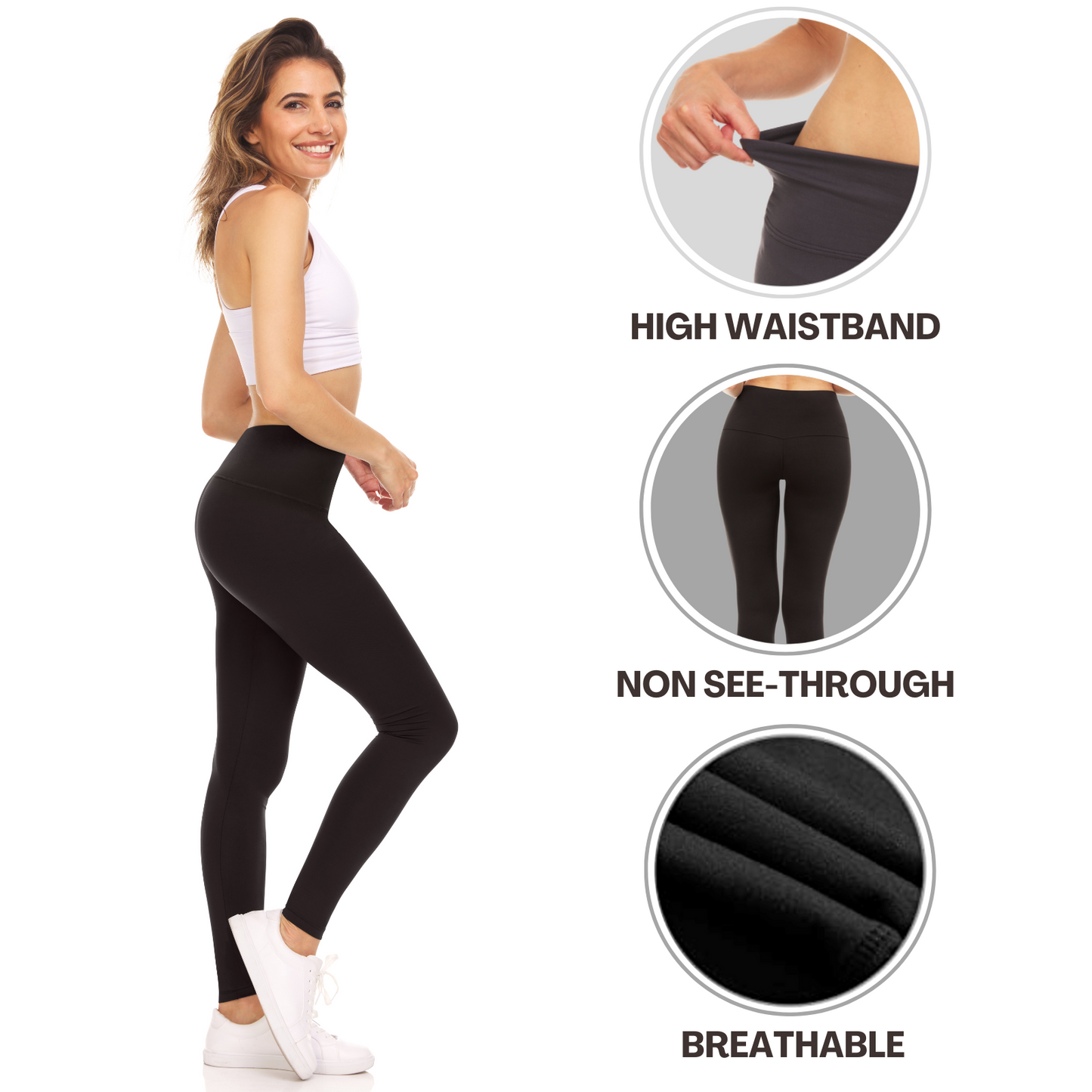 Sweet Hearts Performance Leggings for Women- High Waisted Athletic Tummy Control Workout Gym Women's Leggings Made in USA