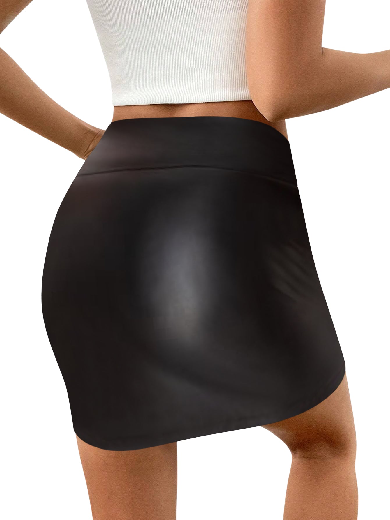 Sweet Hearts Bodycon Black Mini Skirt for Women- High Waist Womens Skirt Made in USA