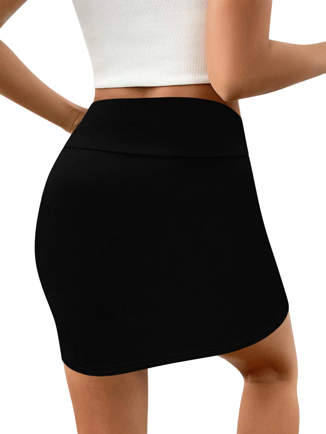 Sweet Hearts Bodycon Black Mini Skirt for Women- High Waist Womens Skirt Made in USA