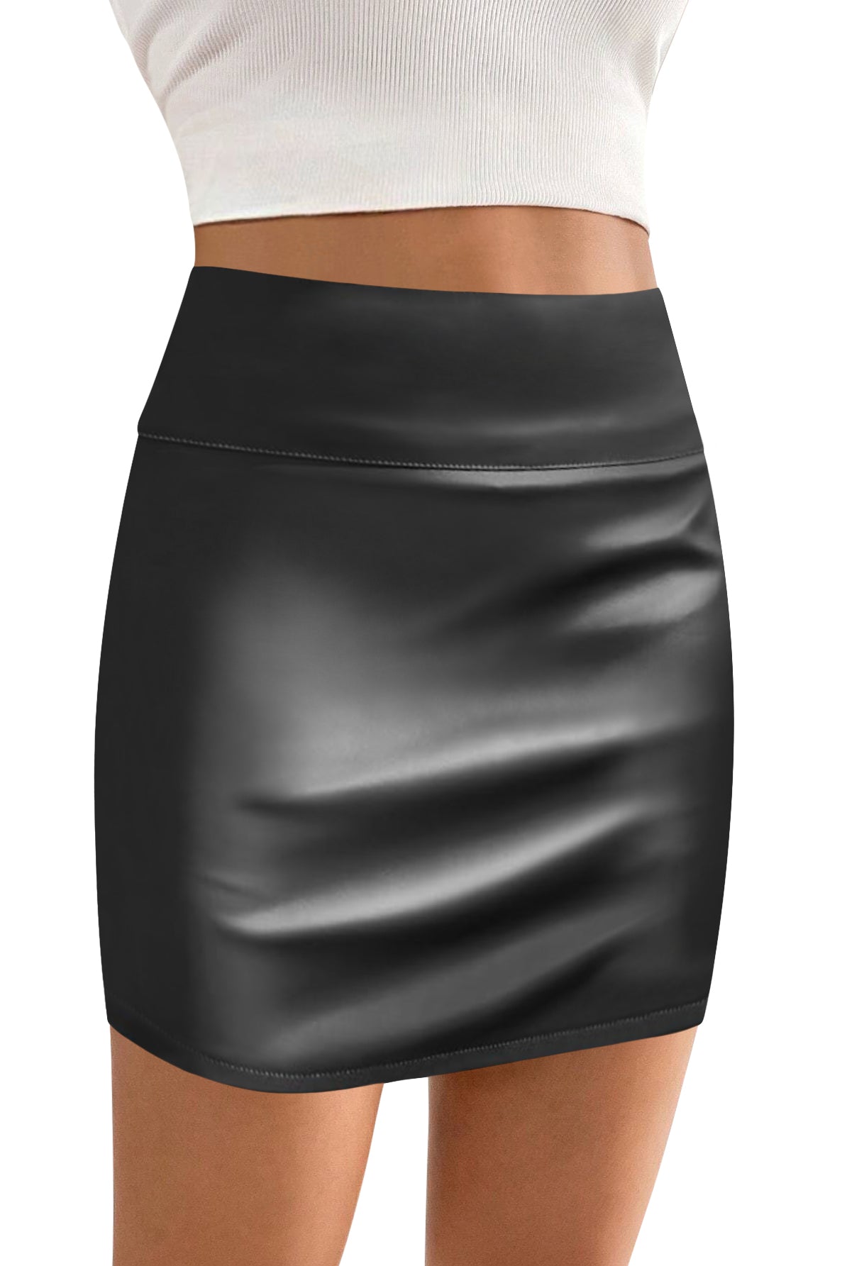 Sweet Hearts Bodycon Black Mini Skirt for Women- High Waist Womens Skirt Made in USA