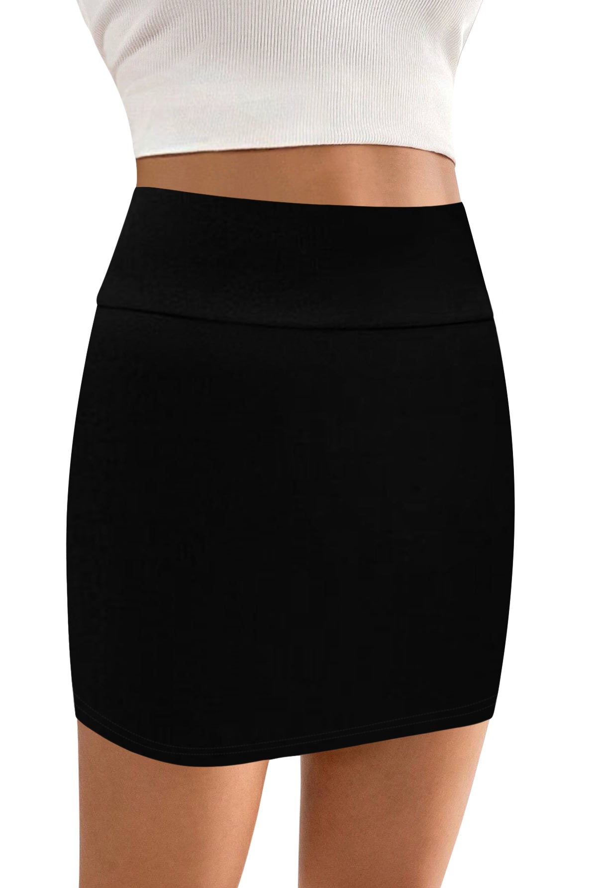 Sweet Hearts Bodycon Black Mini Skirt for Women- High Waist Womens Skirt Made in USA