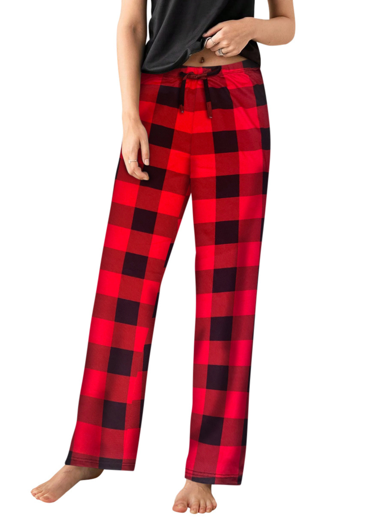 Sweet Hearts 2-Pack Pajama Pants for Women- Soft Comfy Lounge Sleep Bottoms with Faux Drawstring Women's PJ Pants Made in USA