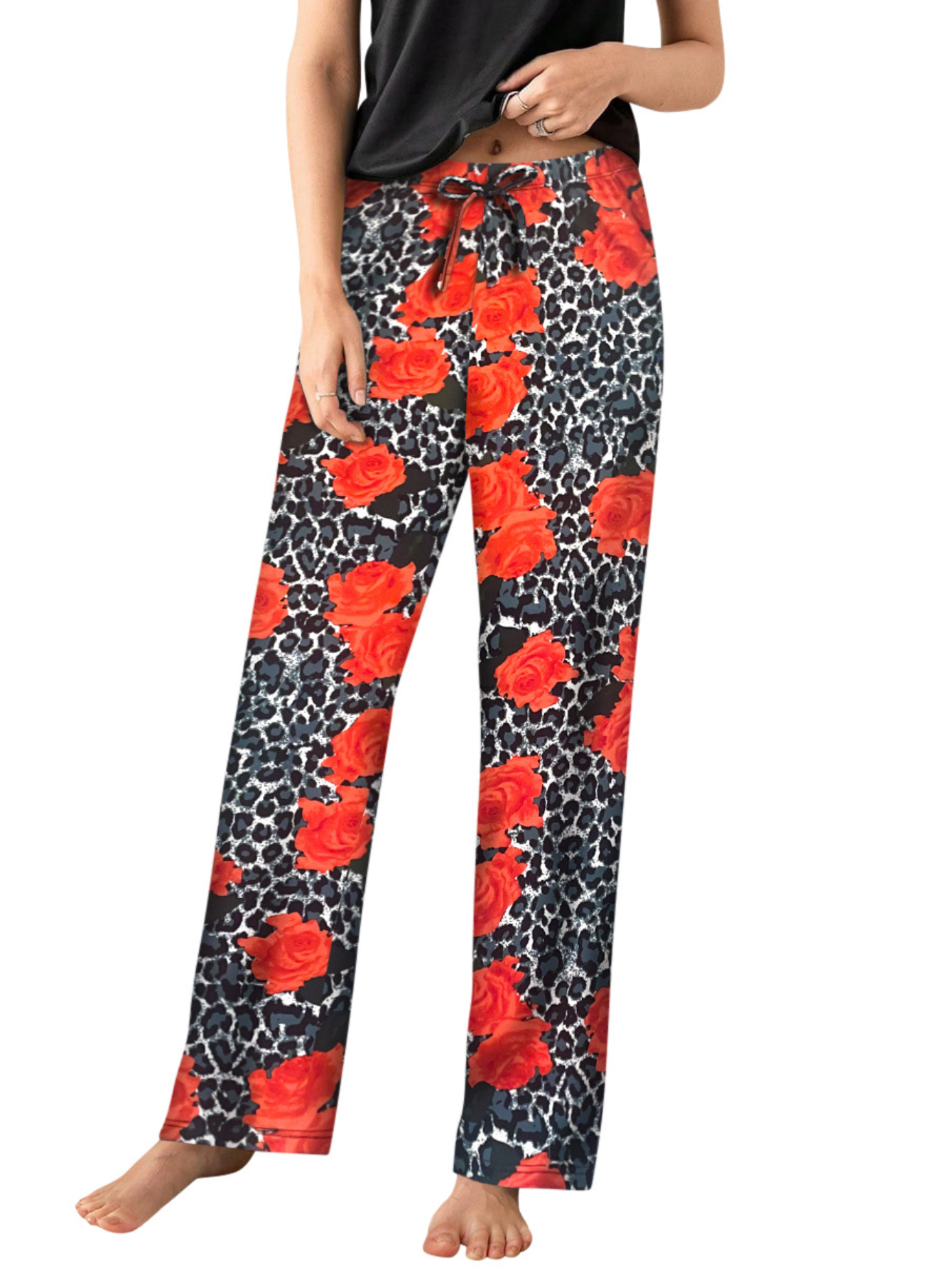 Sweet Hearts 2-Pack Pajama Pants for Women- Soft Comfy Lounge Sleep Bottoms with Faux Drawstring Women's PJ Pants Made in USA