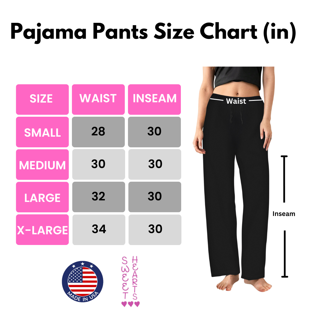 Sweet Hearts 2-Pack Pajama Pants for Women- Soft Comfy Lounge Sleep Bottoms with Faux Drawstring Women's PJ Pants Made in USA