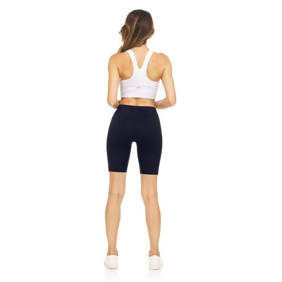 Sweet Hearts 3-Pack Biker Shorts for Women - Elastic Waist Shiny Spandex Workout Yoga Bike Running Shorts Made in USA