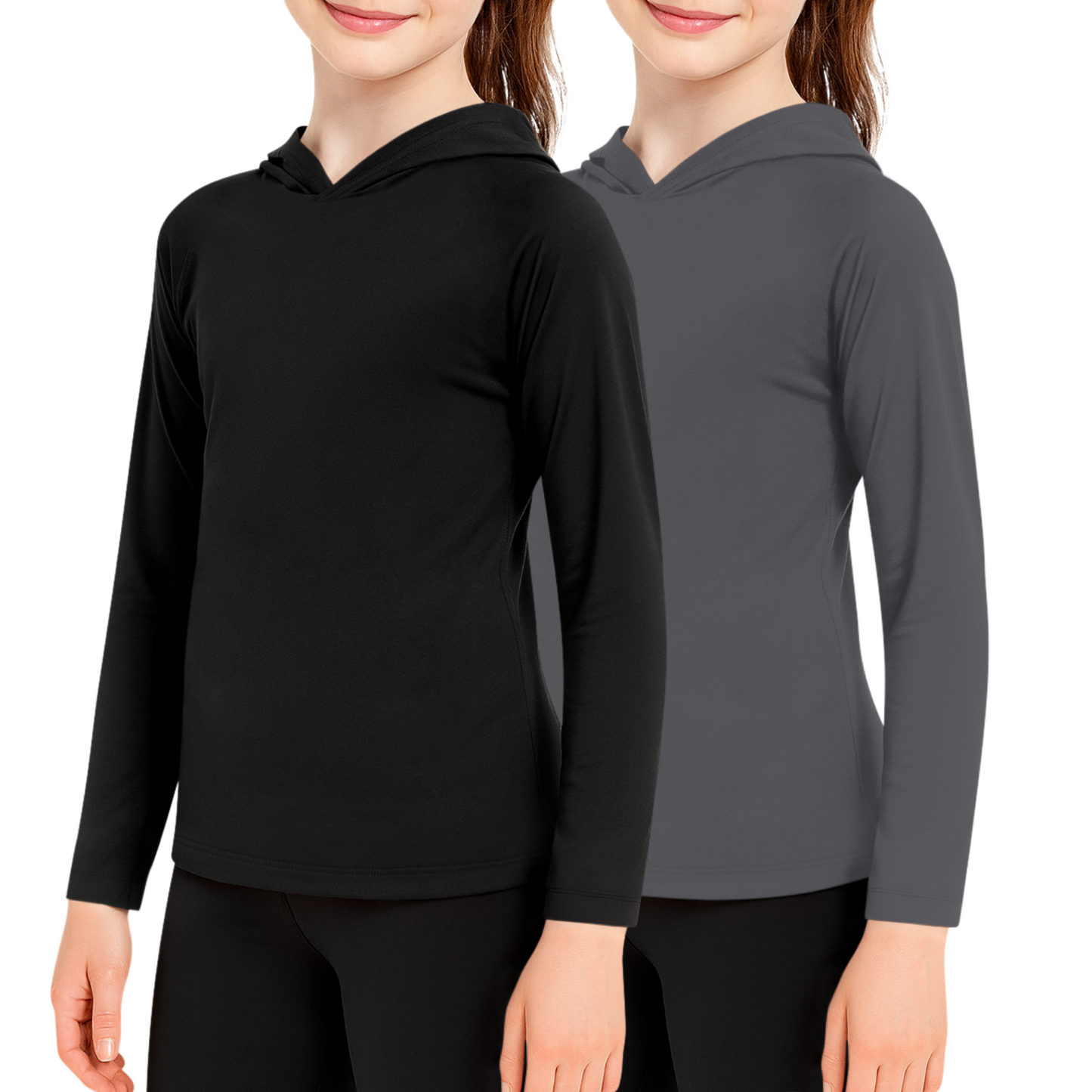 Sweet Hearts 2-Pack Girls Sweatshirt- Lightweight Kids Hoodies for Girls with Pocket Made in USA