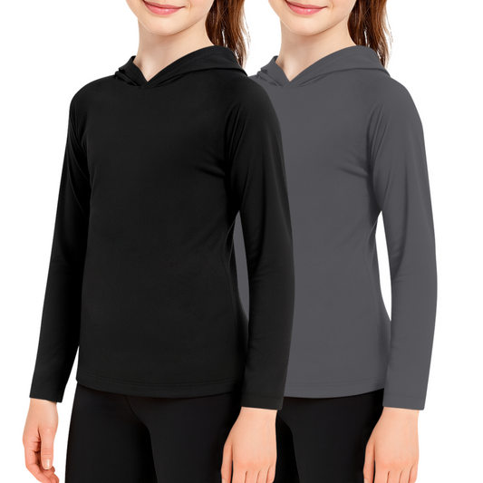 Sweet Hearts 2-Pack Girls Sweatshirt- Lightweight Kids Hoodies for Girls with Pocket Made in USA