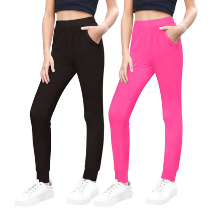 Sweet Hearts 2-Pack Girls Sweatpants- Lightweight Joggers Sweatpants for Girls with Pockets Made in USA