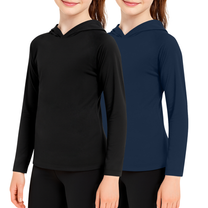 Sweet Hearts 2-Pack Girls Sweatshirt- Lightweight Kids Hoodies for Girls with Pocket Made in USA