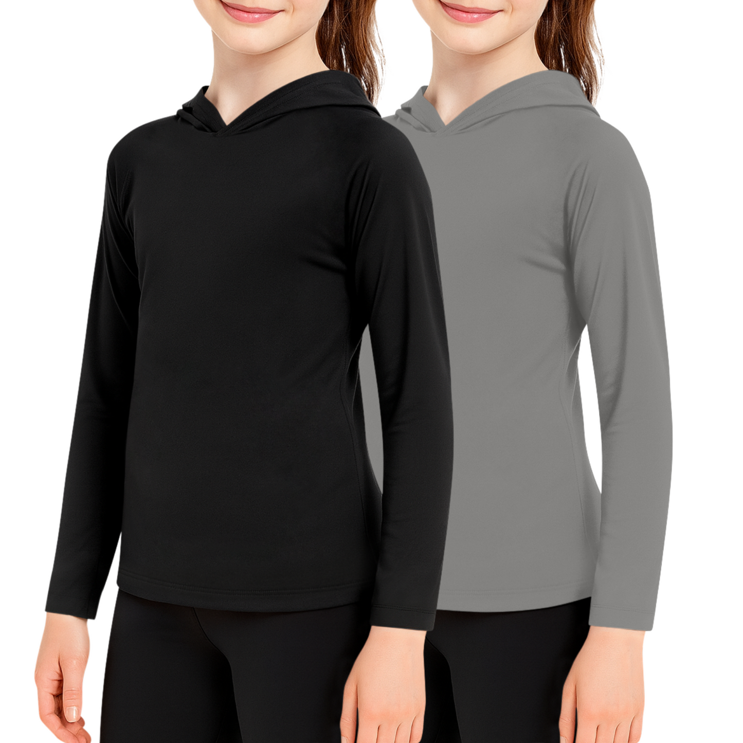 Sweet Hearts 2-Pack Girls Sweatshirt- Lightweight Kids Hoodies for Girls with Pocket Made in USA