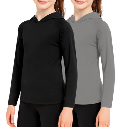 Sweet Hearts 2-Pack Girls Sweatshirt- Lightweight Kids Hoodies for Girls with Pocket Made in USA