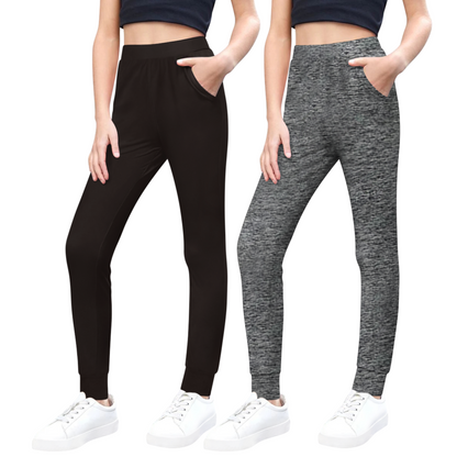 Sweet Hearts 2-Pack Girls Sweatpants- Lightweight Joggers Sweatpants for Girls with Pockets Made in USA