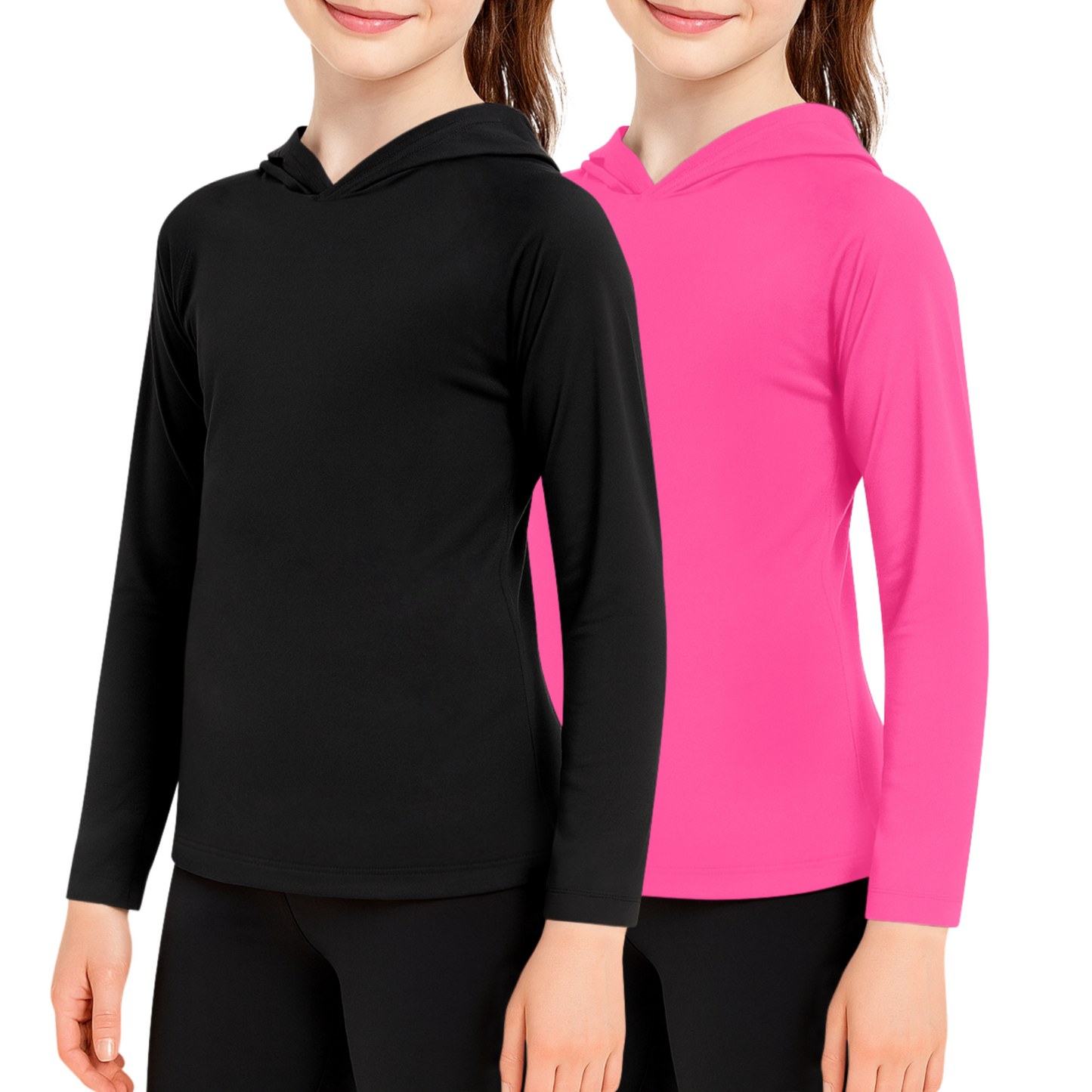 Sweet Hearts 2-Pack Girls Sweatshirt- Lightweight Kids Hoodies for Girls with Pocket Made in USA