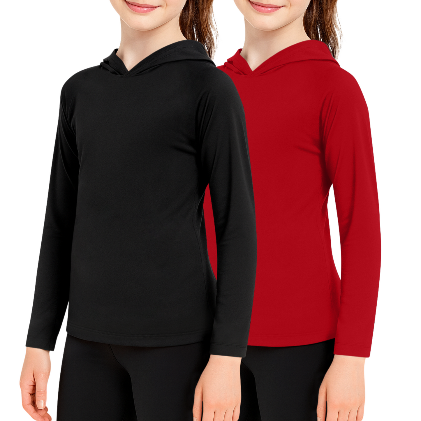 Sweet Hearts 2-Pack Girls Sweatshirt- Lightweight Kids Hoodies for Girls with Pocket Made in USA