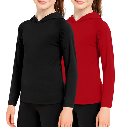 Sweet Hearts 2-Pack Girls Sweatshirt- Lightweight Kids Hoodies for Girls with Pocket Made in USA