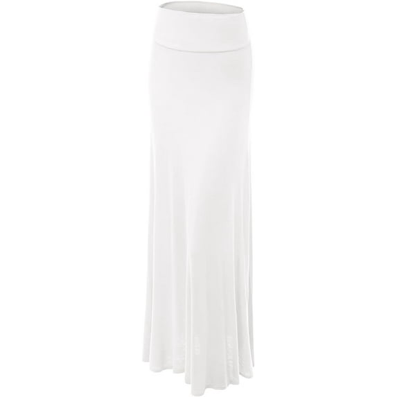 Sweet Hearts Maxi Skirt for Women- Foldover High Waist Long Flare A-Line Skirt Maxi Dress XS-XL Made in USA