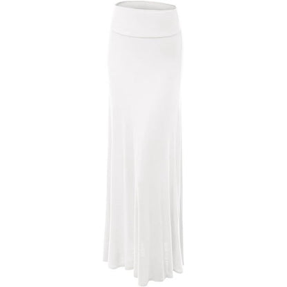 Sweet Hearts Maxi Skirt for Women- Foldover High Waist Long Flare A-Line Skirt Maxi Dress XS-XL Made in USA