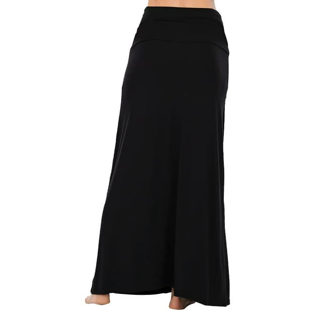 Sweet Hearts Maxi Skirt for Women- Foldover High Waist Long Flare A-Line Skirt Maxi Dress XS-XL Made in USA