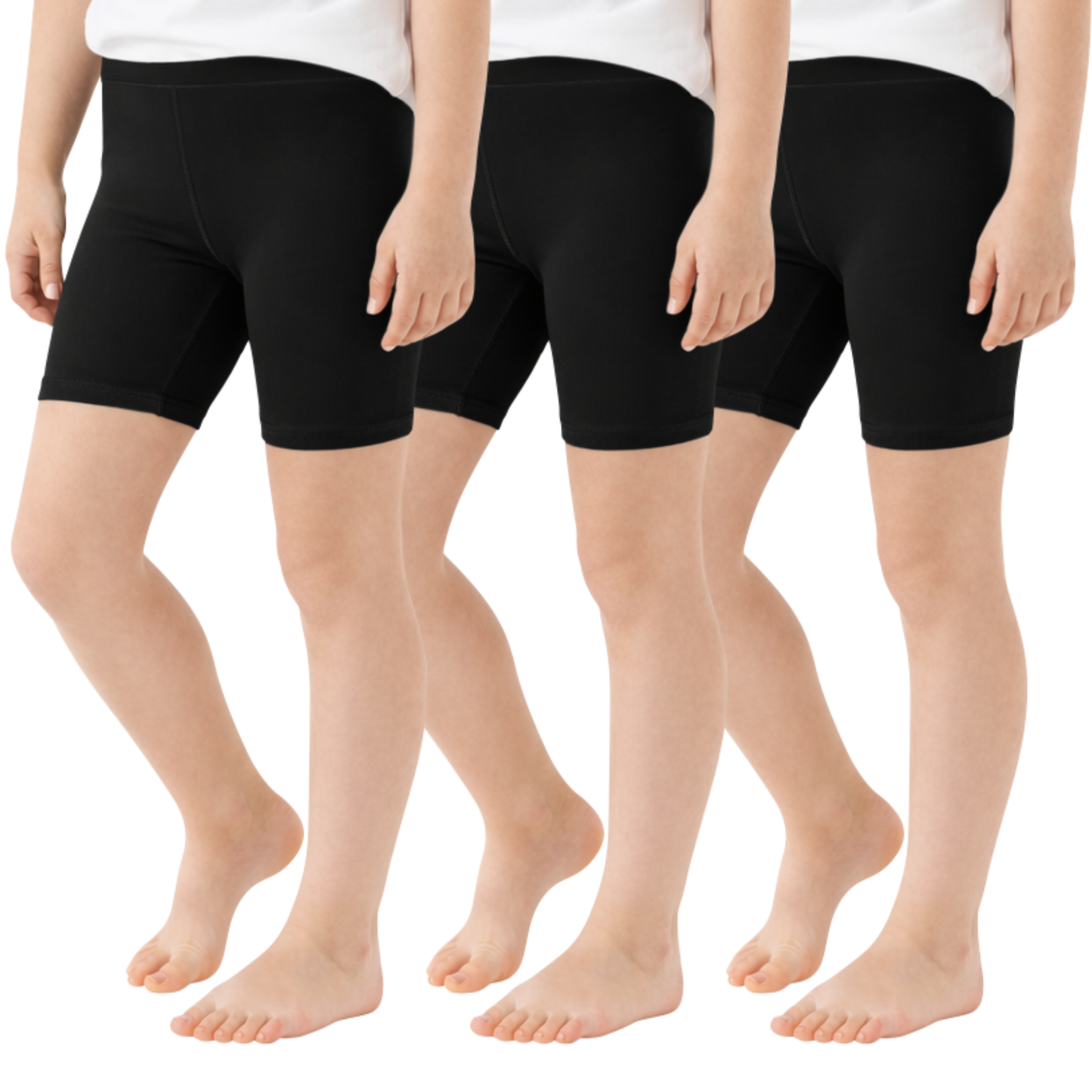 Sweet Hearts 3-Pack Girls Shorts- Girls Biker Shorts Elastic Waist Volleyball Gymnastics Basketball Athletic Shorts Made in USA