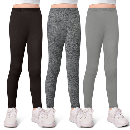 Sweet Hearts 3-Pack Girls Leggings- Elastic Waist Soft Leggings for Girls Clothes Made in USA