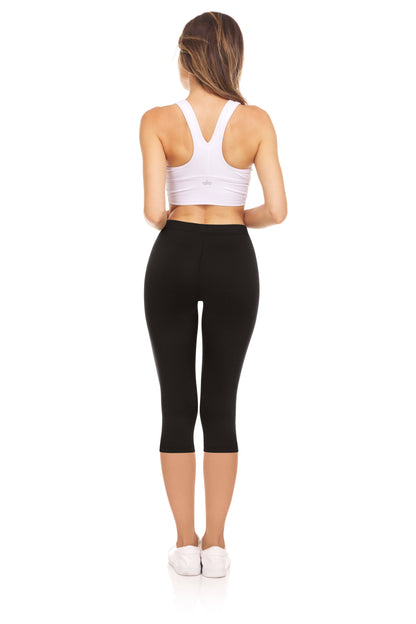 Sweet Hearts 3-Pack Capri Leggings for Women- Elastic Waist Tummy Control Capri Pants Yoga Pants Women’s Leggings Clothing Made in USA