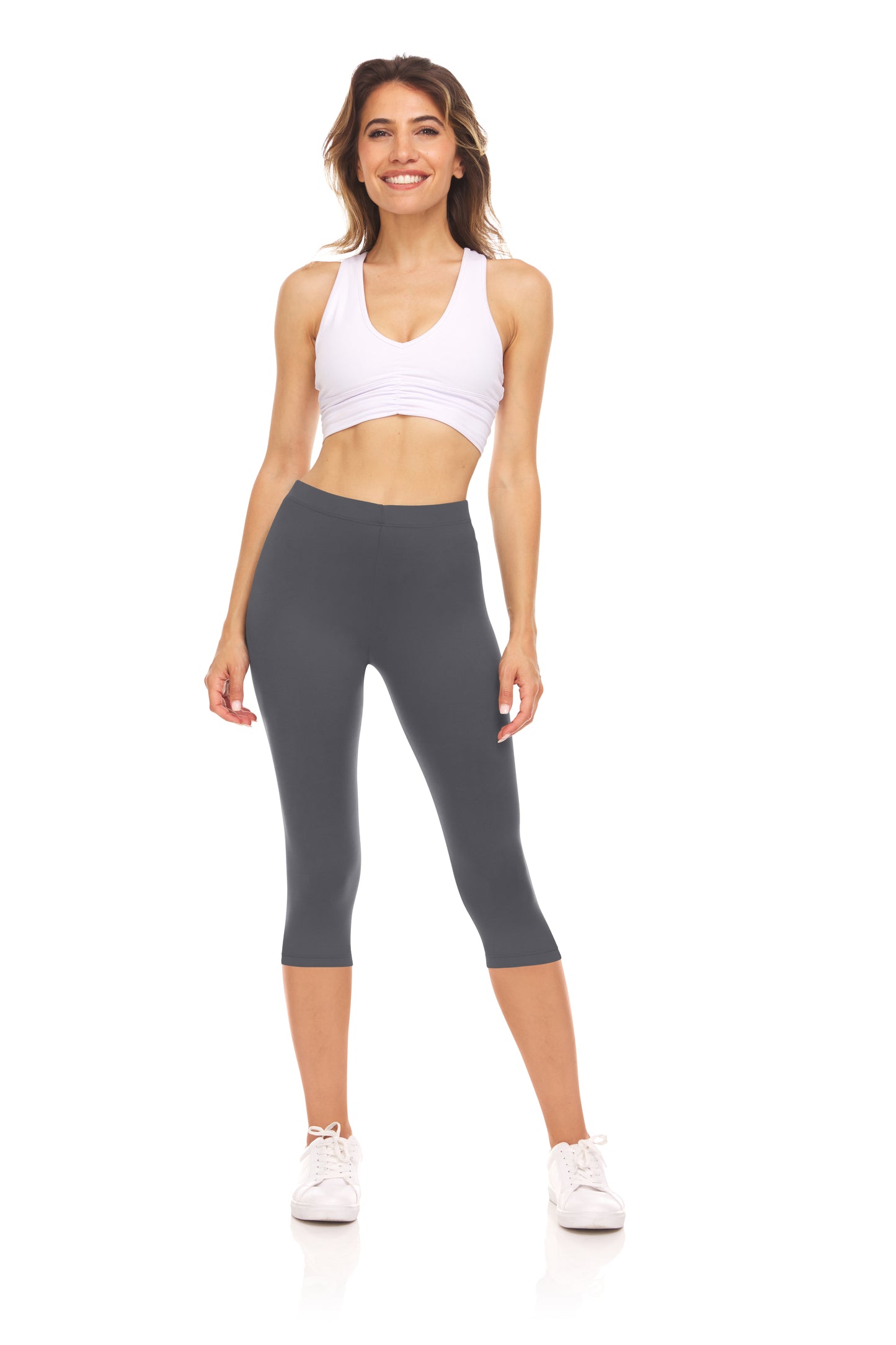 Sweet Hearts 3-Pack Capri Leggings for Women- Elastic Waist Tummy Control Capri Pants Yoga Pants Women’s Leggings Clothing Made in USA