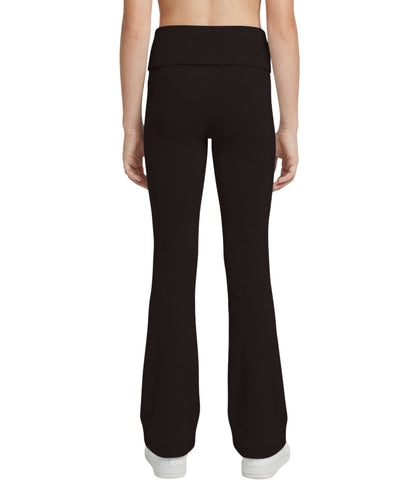 Sweet Hearts 3-Pack Girls Leggings- Foldover Pants Wide Leg Flare Leggings for Girls Clothes Made in USA