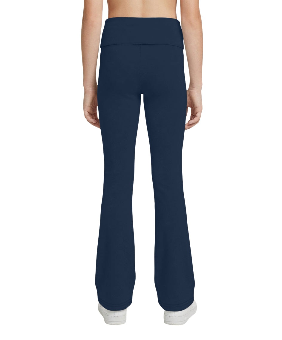 Sweet Hearts 3-Pack Girls Leggings- Foldover Pants Wide Leg Flare Leggings for Girls Clothes Made in USA