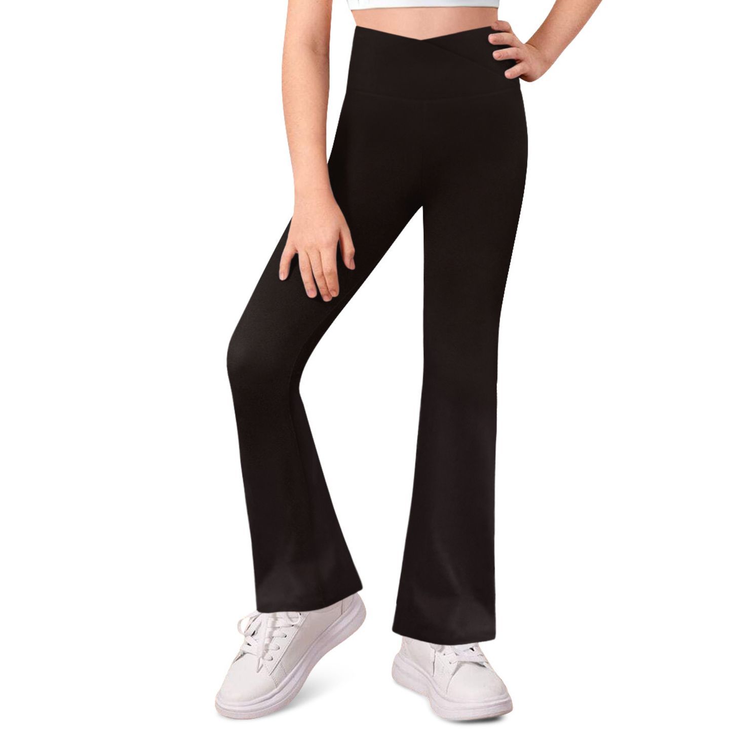 Sweet Hearts 3-Pack Girls Leggings- High Waist Wide Leg Flare Leggings for Girls Clothes Made in USA