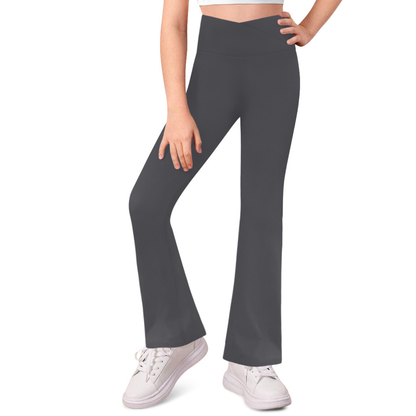 Sweet Hearts 3-Pack Girls Leggings- High Waist Wide Leg Flare Leggings for Girls Clothes Made in USA