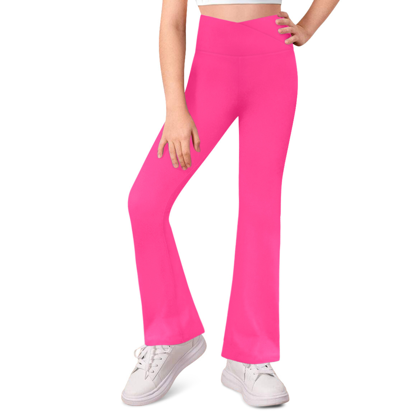 Sweet Hearts 3-Pack Girls Leggings- High Waist Wide Leg Flare Leggings for Girls Clothes Made in USA