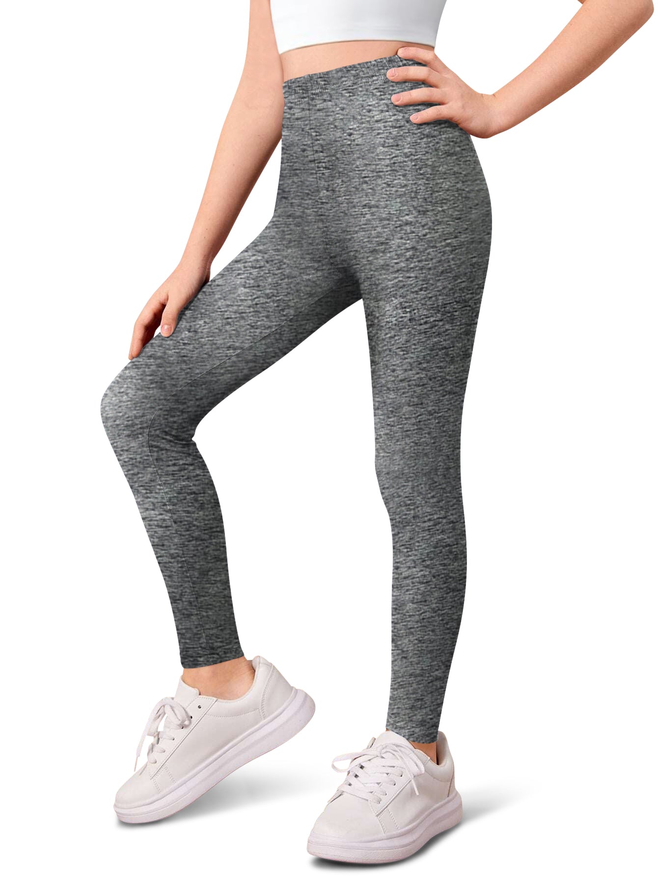 Sweet Hearts 3-Pack Girls Leggings- Elastic Waist Soft Leggings for Girls Clothes Made in USA