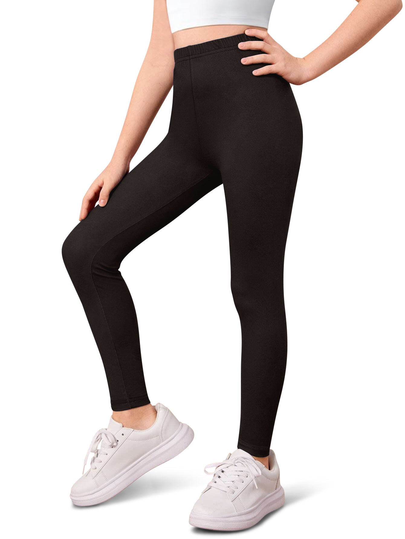 Sweet Hearts 3-Pack Girls Leggings- Elastic Waist Soft Leggings for Girls Clothes Made in USA