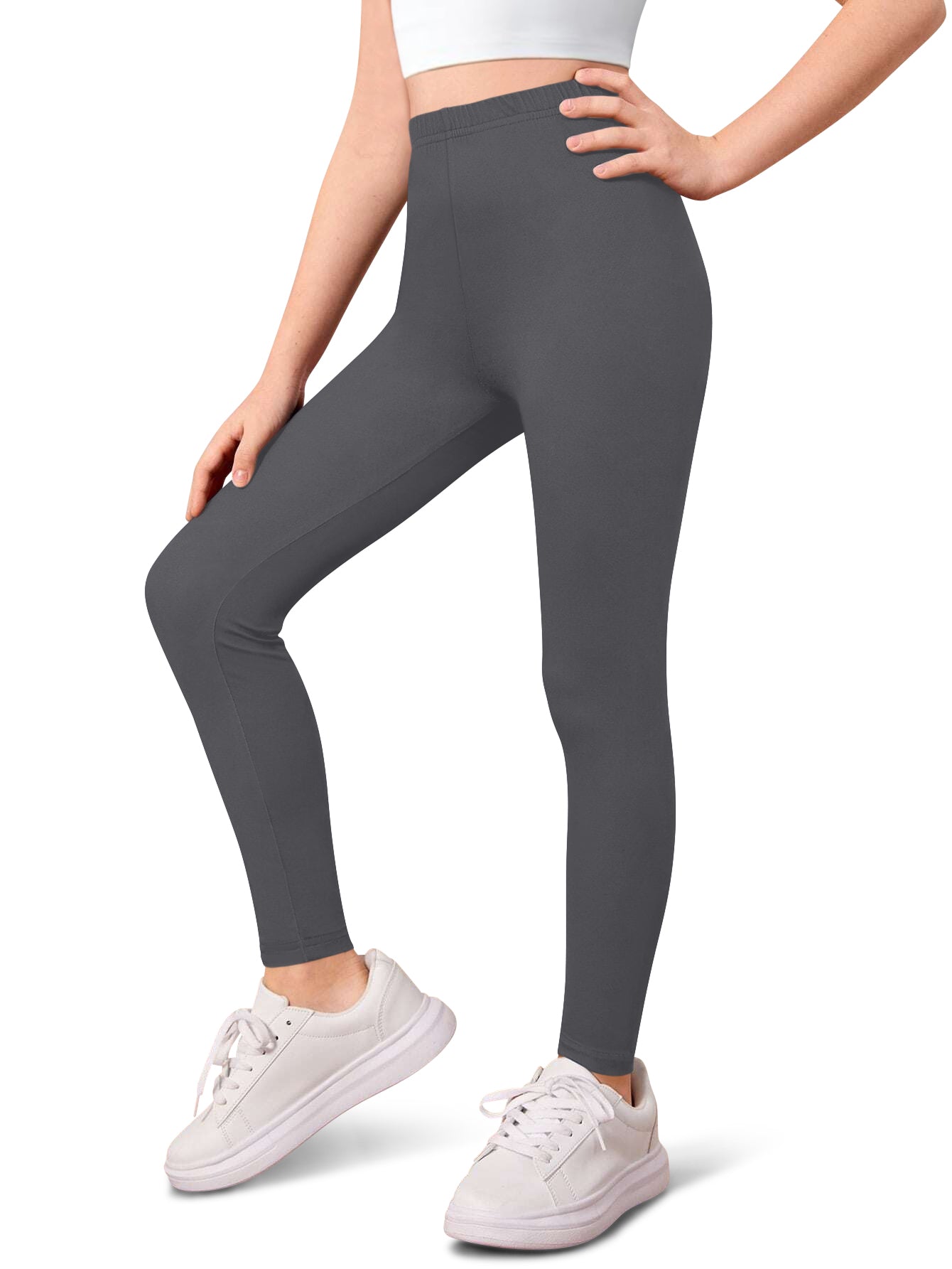 Sweet Hearts 3-Pack Girls Leggings- Elastic Waist Soft Leggings for Girls Clothes Made in USA