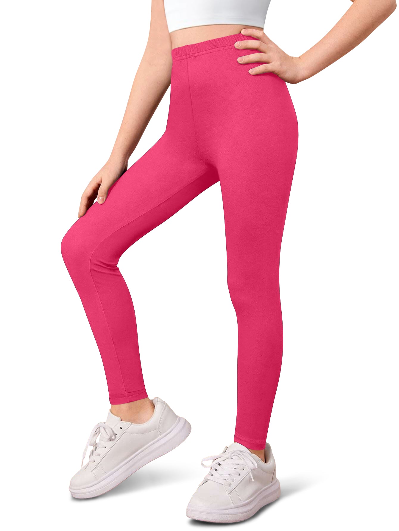 Sweet Hearts 3-Pack Girls Leggings- Elastic Waist Soft Leggings for Girls Clothes Made in USA