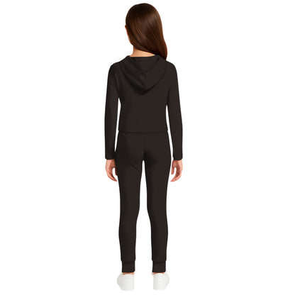 Sweet Hearts 2-Piece Girls Sweatsuit - Kids Sweatpants and Hoodie Sweatshirt Back to School Tween Girls Clothes Made in USA