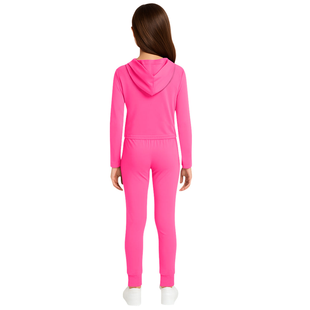 Sweet Hearts 2-Piece Girls Sweatsuit - Kids Sweatpants and Hoodie Sweatshirt Back to School Tween Girls Clothes Made in USA