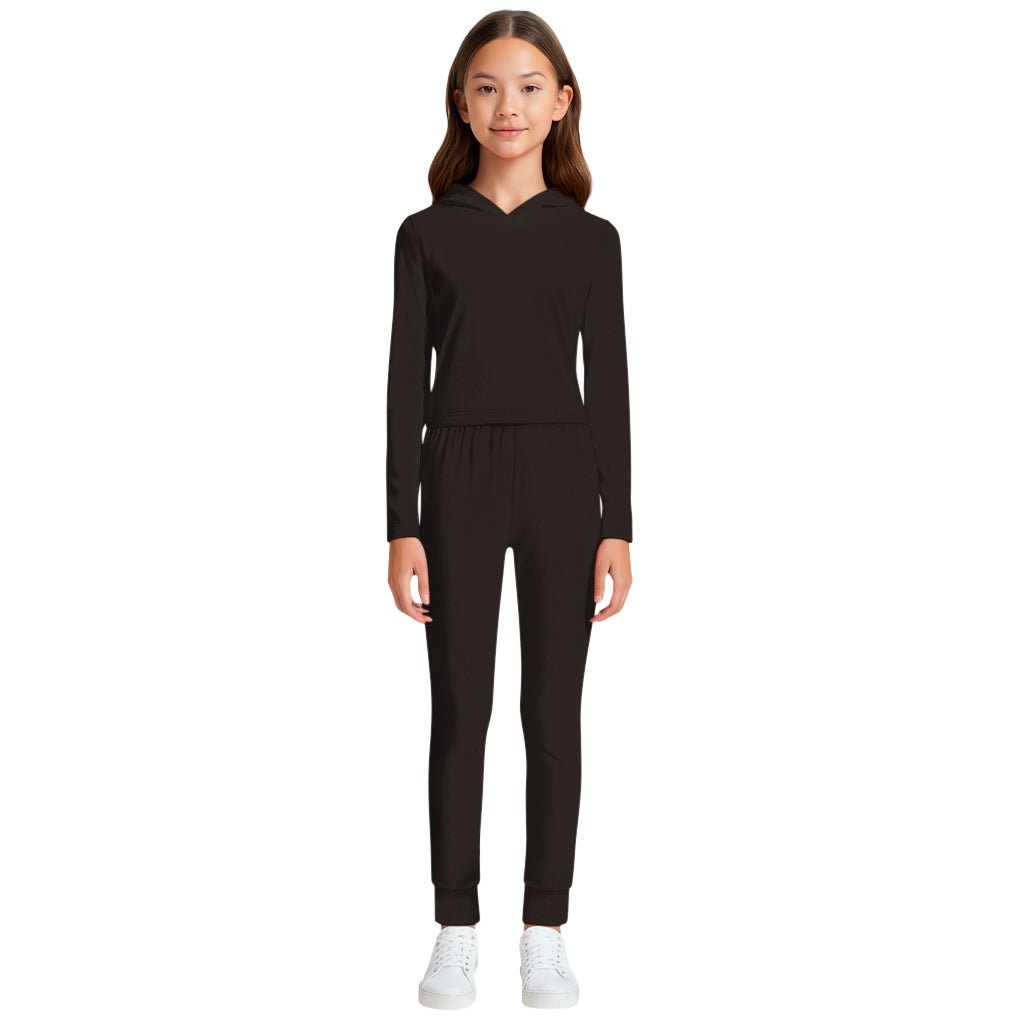 Sweet Hearts 2-Piece Girls Sweatsuit - Kids Sweatpants and Hoodie Sweatshirt Back to School Tween Girls Clothes Made in USA