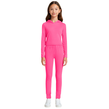 Sweet Hearts 2-Piece Girls Sweatsuit - Kids Sweatpants and Hoodie Sweatshirt Back to School Tween Girls Clothes Made in USA