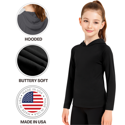 Sweet Hearts 2-Pack Girls Sweatshirt- Lightweight Kids Hoodies for Girls with Pocket Made in USA