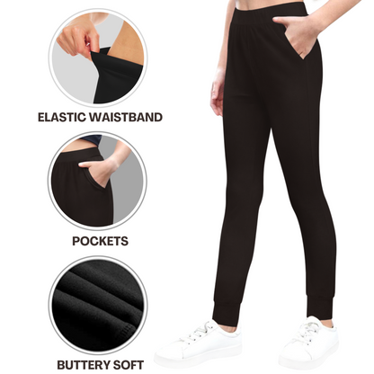 Sweet Hearts 2-Pack Girls Sweatpants- Lightweight Joggers Sweatpants for Girls with Pockets Made in USA