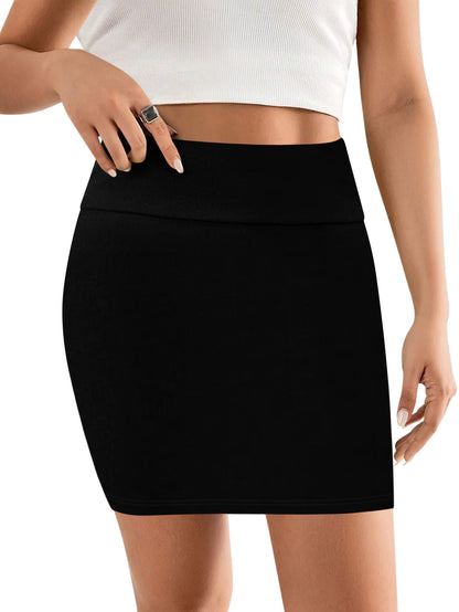 Sweet Hearts Bodycon Black Mini Skirt for Women- High Waist Womens Skirt Made in USA