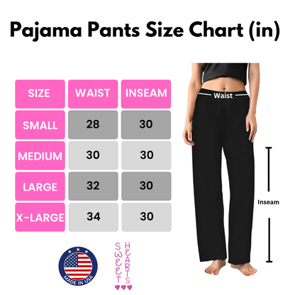 Sweet Hearts 2-Pack Pajama Pants for Women- Soft Comfy Lounge Sleep Bottoms with Faux Drawstring Women's PJ Pants Made in USA