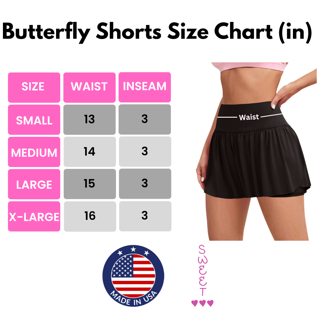 Sweet Hearts 2-Pack Activewear Shorts for Women- High Waist Spandex Workout Gym Shorts Athletic Running Tennis Skort Made in USA