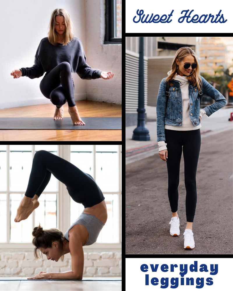 Sweet Hearts 3-Pack Leggings for Women- Elastic Waist Tummy Control Buttery Soft Women's Leggings Made in USA